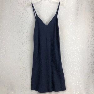 August Silk Elegant Navy Slip Dress